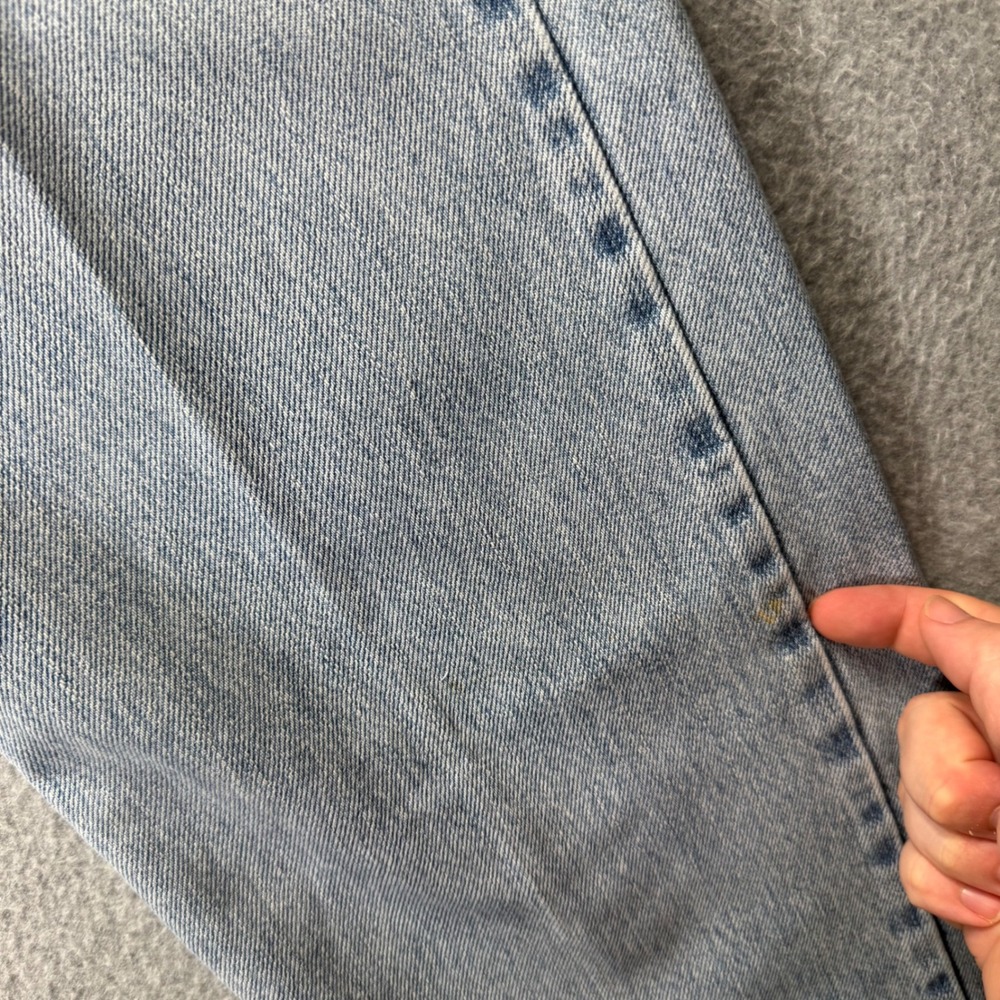 Levi's 505 Regular Fit Jeans Mens 36x32 Y2K Light Wash Blue Straight Leg Denim - Picture 4 of 11